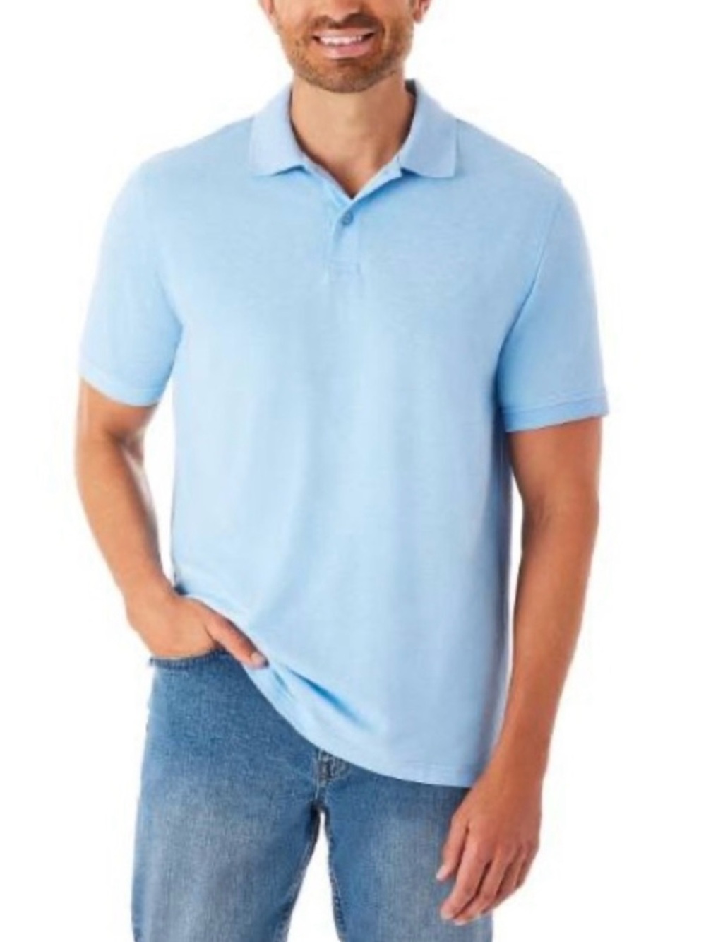 Member's Mark - Size X-Small - Men's Stretch Pique Polo - Light Blue